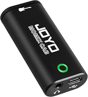 JOYO Guitar Audio Interface for Phone, Direct Monitoring with 6.35mm Input & 3.5mm Headphone Out, USB-C & Lightning Plug & Play, Portable Pocket Size (MOMIX CAB)