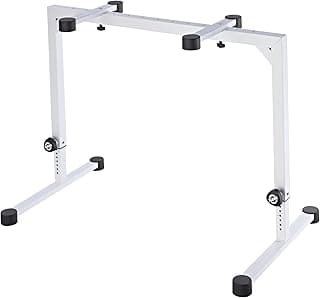 K&M - Konig & Meyer 18810.015.76 Table Style Keyboard Stand Omega - Sturdy Heavy Duty Adjustable Frame - Folds Flat Portable - Fits Piano and Electric Keyboards - For Adult and Youth Musicians - White