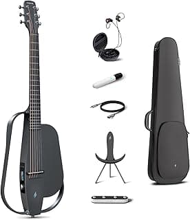 Enya NEXG 2 Acoustic-Electric Guitar Carbon Fiber Travel Smart Audio Guitar with 50W Wireless Speaker, Wireless Microphone, Hi-Fi Monitor Earphones, Footswitch, Charging Stand, and Gigbag