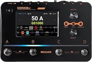MOOER GS1000 Li Guitar Multi-Effect Processor Amp Sampling Dual Effects Chains with XLR Mic Input, Touch Screen, and 350+ Effects, Electric Guitar Pedal with 120 Sampling Slots, MIDI Port, Battery