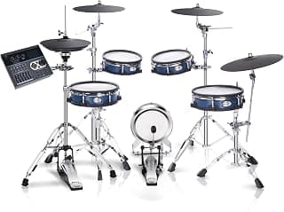 HAMPBACK ACE-970 Electric Drum Set with Double Layers Mesh Heads, Choke Cymbal, Independent Hi-hat Stand, Restore Authentic Drum Sound & Percussive Feel, Bluetooth Sound Module, Suit for Master
