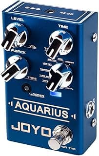 JOYO Multi-Mode Delay & Looper Guitar Pedal, 8 Effects incl. Galaxy/Tape Echo with Tap Tempo & 5-Min Loop, Bypass (Aquarius R-07)