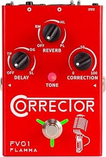 FLAMMA FV01 Vocal Effects Processor Pitch Correction Voice Pedal Vocal Stompbox Microphone Amplifier for Singer Live Singing Streaming Recording with Delay Reverb Acoustic Guitar Playing