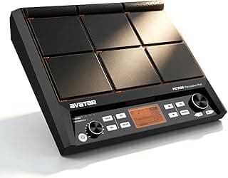 PD705 Percussion Sample Multipad, Electric Drum Pad for Drummers | With 9 Velocity Sensitive Pads, 592 Sounds, Built-in Effecter, Looper, Support USB/MIDI In Out/AUX, 8 External Trigger Inputs
