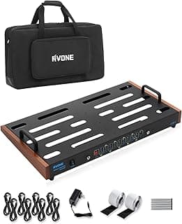 RVONE Extra Large Guitar Pedal Board with Built-in Power Supply | 24.02×12.6" Aluminum Powered Pedalboard for Guitar Effects | Proffessional Pedal Organizer for Live, Studio, Rehersal, Tour Use