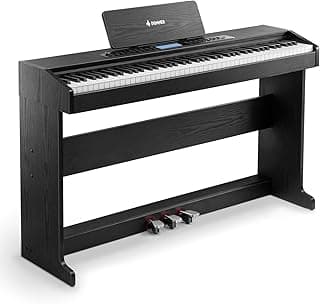 Donner DDP-95 Digital Piano with 88 Key Weighted Keyboard, Beginner Full Size Electric Piano Keyboard Boast Wireless Connection, 4.3" LCD, Record, 610 Tones, 600 Rhythms, 3 Piano Teaching Modes, Black