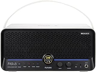 MOOER F40i Li Smart Guitar Amp 40W Touching Screen, Audio Separator, 6H Battery Life, Reuseable Effects App, Drummer/Looper/Stero Output, Loading IRs, XLR Jack for Acounstic/Electric Guitar Bass White
