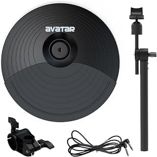 Electronic Cymbal Set for Electric Drum Set Expansion | 10 inch Dual-zone Triggering Cymbal With Choking Function, Arm/Clamp and 6.5ft Cable, Universal for Edrums