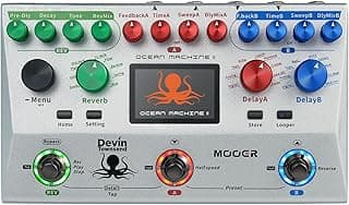 MOOER Ocean Machine II Guitar Effects Pedal - Dual Delay, Reverb & 120s Looper, 24 Presets, MIDI Compatible, Professional Ambient Pedal for Studio & Live Performance, Guitar, Bass, Keyboards