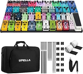 32INCH Guitar Pedal Board Aluminum Guitar Effect Pedal Board 32'' x 16.14'' Guitar Effects Pedalboard Accessories with Hook Loop Carry Bag