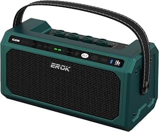 EROK Mini Guitar Amp with BT/OTG - 20 Drum Beats,5 Effects (Clean/Boost/OD/Dist/Metal),Reverb+Delay,Battery Powered Portable Amp for Practice/Travel(TG-08,Green)