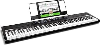 Alesis Recital - 88 Key Digital Piano Keyboard with Semi-Weighted Keys, 2x20W Speakers, 5 Voices, Split, Layer and Lesson Mode, FX and Piano Lessons