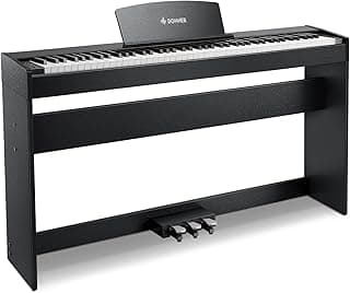 Donner DDP-50 Weighted Digital Piano 88 key Keyboard for Beginner, Full Size Electric Piano Keyboard with Furniture Stand and 3 Pedal Unit