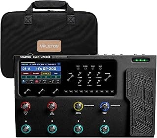 Valeton GP-200 Multi-Effects Guitar & Bass Processor Pedal with Amp Modeling, IR Loader, Expression Pedal, USB Audio Interface, Looper, Drum Machine + Gig Bag Bundle