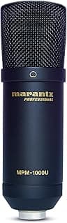 Marantz Professional MPM-1000U USB Condenser Microphone for Gaming, Streaming and Podcasting - Built-In Audio Interface, Desktop Stand, Plug-and-Play, Black
