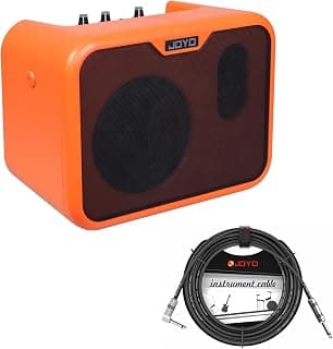 JOYO 10W Small Acoustic Guitar Amplifier with 15ft Guitar Cable Portable Mini Practice Amp Battery Powered Combo Dual Channel (CMA-10A)