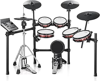 Donner Electric Drum Set DED-300 Pro, Electronic Drum Kit Adult, Professional Full Size 6-Drum & 3-Cymbal Setup, 12'' Single-Zone Hi-hat with Stand, 1100+ Professional Tones, Gifts for Men Him Teens