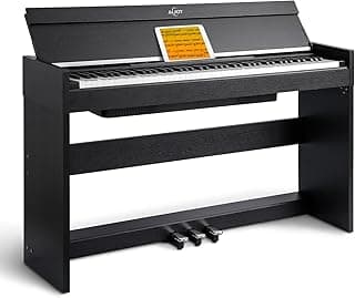 AiJoy 88 Key Weighted Digital Piano Keyboard, Graded Hammer Action Wooden Electric Piano with Cover & Triple Pedal, Sensitive Touch, Support USB MIDI Connect, Recording, Headphone, MP3 Player(Black)
