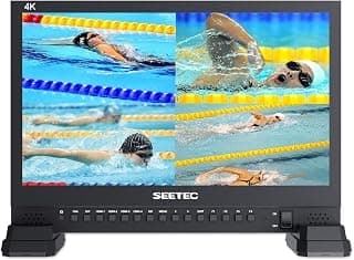4K156-9HSD 15.6 Inch Broadcast LCD Monitor with IPS UHD 3840x2160 SDI Input and Output 4xHDMI Inputs Quad Split Display