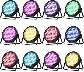 BETOPPER Stage Lighting 120W Par Light RGBW 4-in-1 Stage Lights, DJ Light DMX for Concert and Events,12 Packs