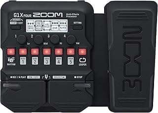 Zoom G1X FOUR Guitar Multi-Effects Processor with Expression Pedal, 70+ Effects & Amp Modeling, Looper, Rhythm Section, Tuner, Battery Powered