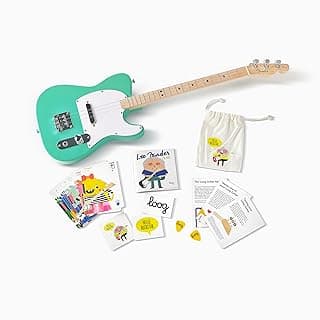 Fender Loog Telecaster 3-String Electric Guitar for Kids, Beginner Guitar, Includes Chord Flash Cards, Learning App, Educational Booklet, Picks, and Stickers, Seafoam Green
