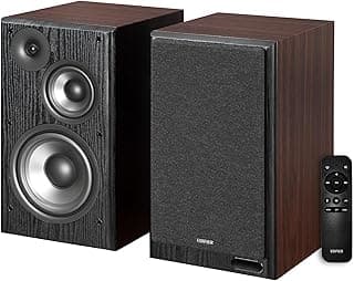 Edifier R2750DB MKII Powered Bookshelf Speakers, 144W 3-Way Active Speakers with Sub Out, Hi-Res Audio, Bluetooth 6.0 with LDAC, HDMI/Optical/Coaxial for Turntable, PC, TV, Home Audio - Walnut