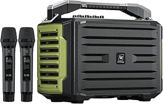 WinBridge Karaoke Machine for Adults, All-in-One Portable PA System for Church/School/DJ, Military-Grade Aluminum Body, 200W Bluetooth Speaker 2 Wireless Mics - IPX4 Waterproof Big Bass Pro Sound K600