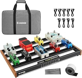 Donner Guitar Pedal Board with Built-in Power Supply, Aluminium Alloy Effects Pedalboard, DB-P300, 3.4Lb, 19.7 * 12.3 * 1.8"