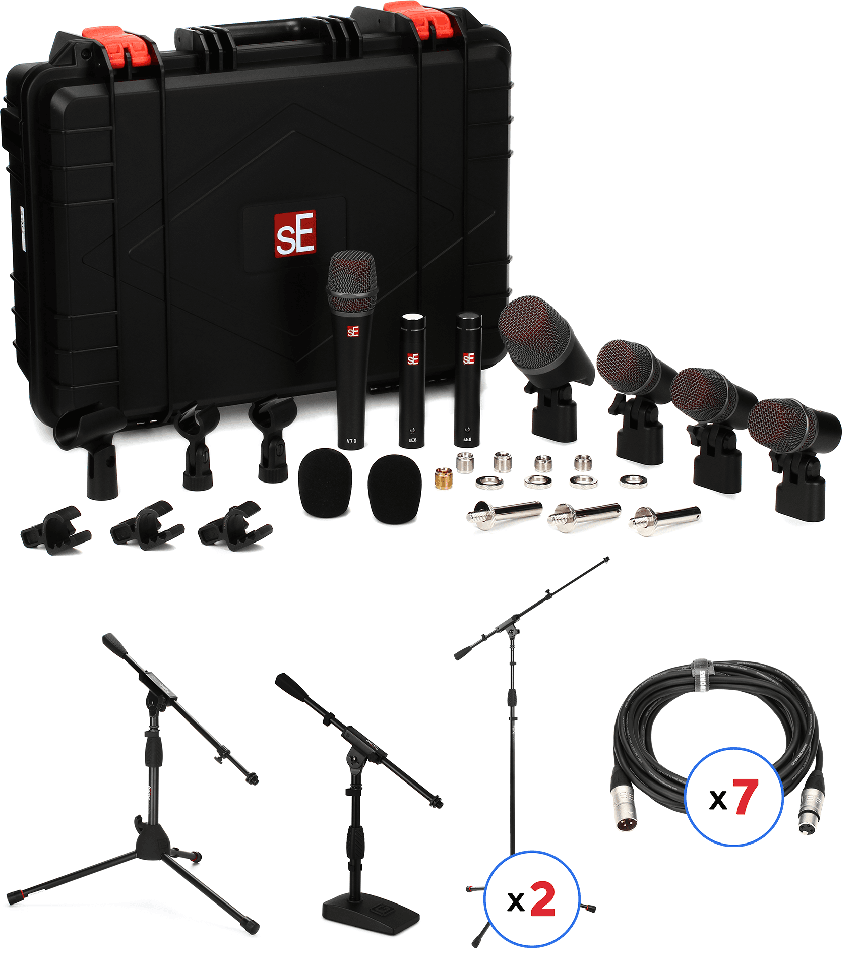 DRUM MICROPHONE BUNDLE - Save $709! Genuine Arena Kit with Stands & Cables