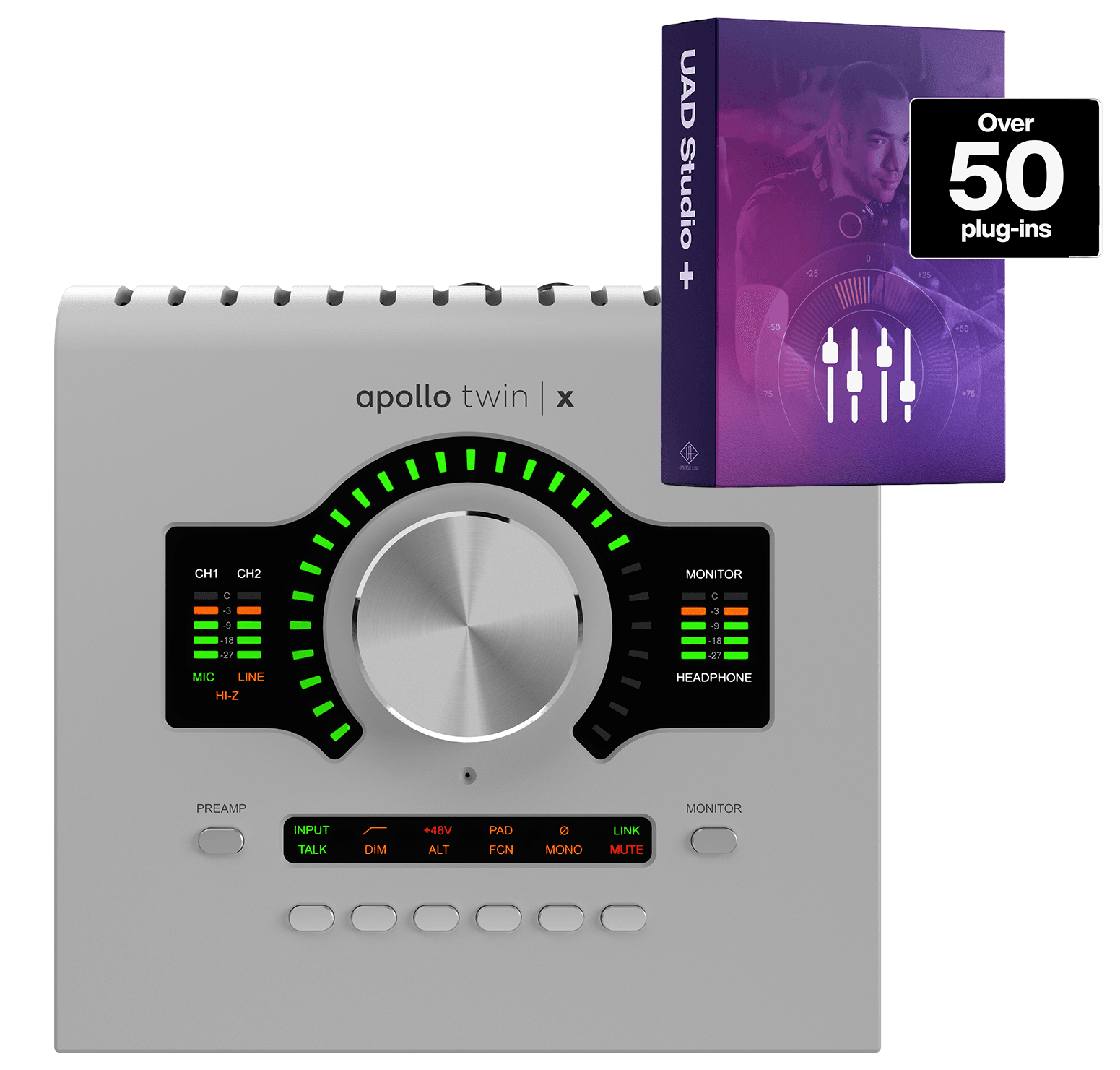 Universal Audio Apollo Twin X Quad Gen 2 Studio Thunderbolt 3 Audio Interface + Sphere LX Modeling Microphone Bundle — Save $100 vs Sweetwater