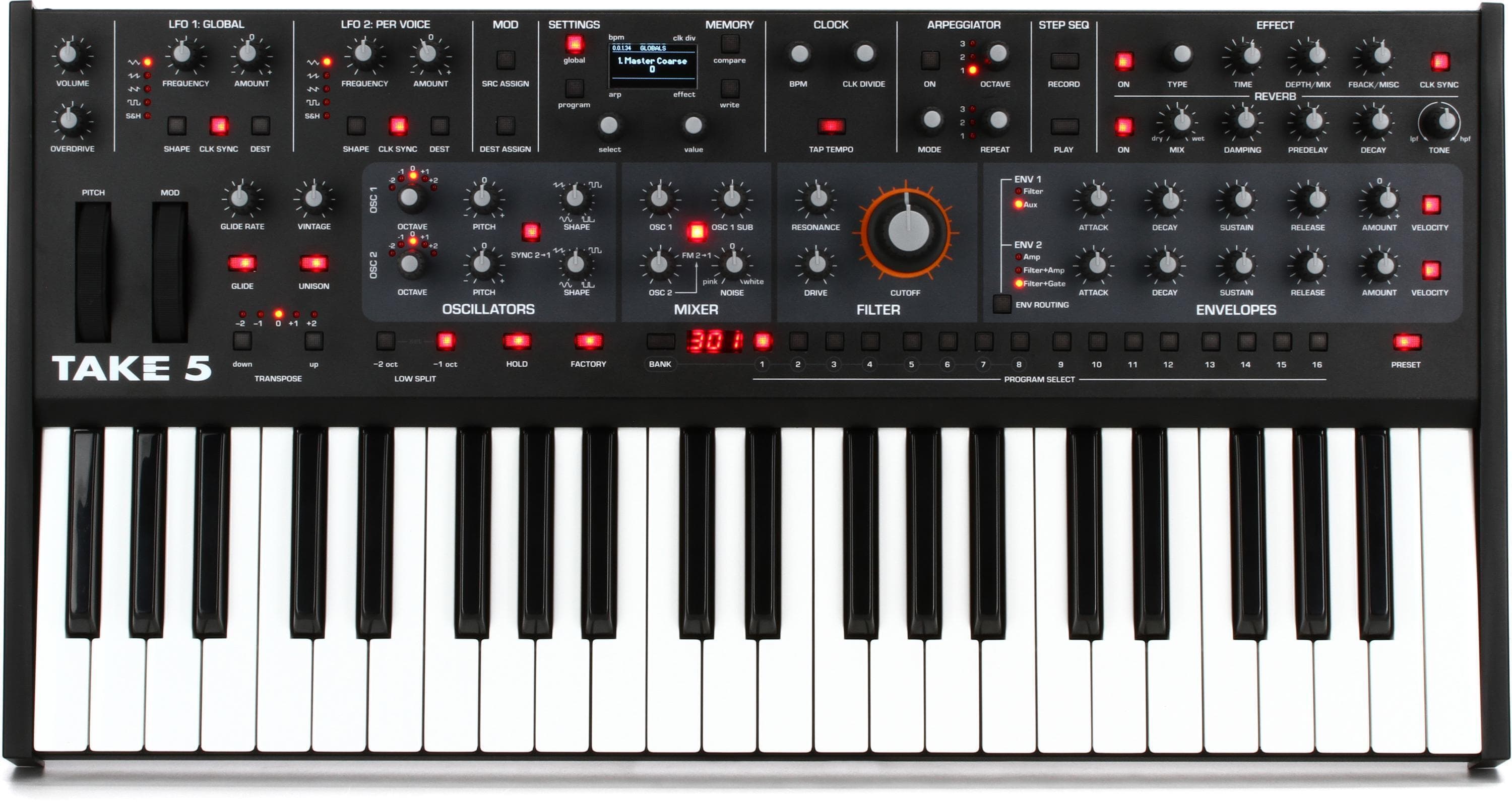 Save $200: Take 5 Compact Polyphonic Analog Synthesizer - $1399.99