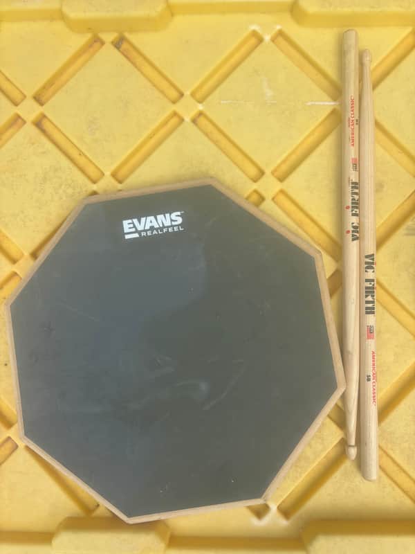 Drum Pad Deal: Evans RealFeel & Vic Firth 5B for $20