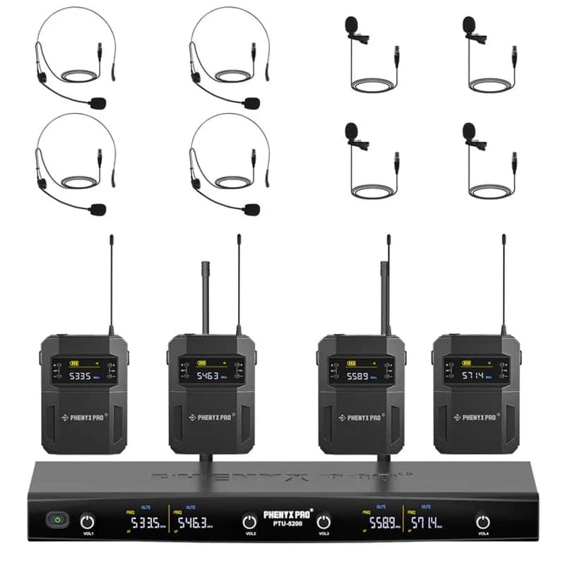 Wireless Mic System Alert: Save $0 on Phenyx Pro PTU-5200-4B Quad System!