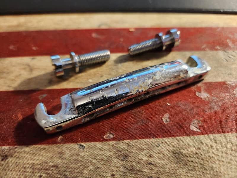 Vintage Gibson '54 Les Paul Reissue Wraparound Tailpiece Chrome - $200!